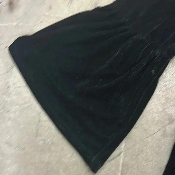 Vintage velour velvet embroidered  dress with bell sleeves whimsigoth grunge - Picture 3 of 5